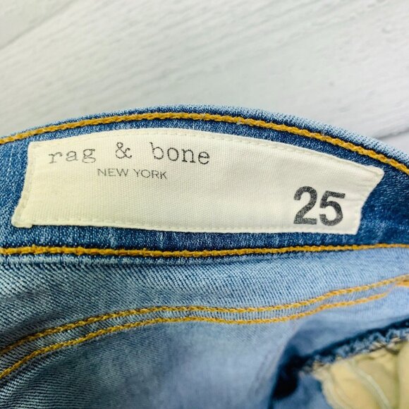 rag & bone Womens Ankle Skinny Frayed Hem Lucky Rouge Stretch Denim Size 25 - Picture 6 of 10